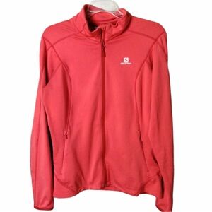 Salomon Full Zip Up Jacket Pink Salmon Actitherm Large